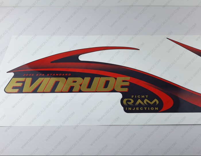 Evinrude 150HP Ficht RAM Injection 2001 Blue Cowl Outboard Decal Kit